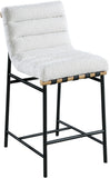 Burke Contemporary Counter Stool with Soft Upholstery and Sturdy Matte Black Metal Frame for Dining