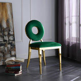 Carousel Velvet Dining Chair Set - Modern Gold Stainless Steel Frame with Plush Comfort Design
