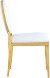 Carousel Contemporary Dining Chairs - Set of 2, Plush Comfort with Modern Gold Stainless Steel Frame