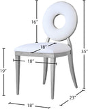 Carousel Contemporary Dining Chairs - Set of 2, Plush Comfort with Modern Gold Stainless Steel Frame