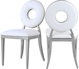 Carousel Contemporary Dining Chairs - Set of 2, Plush Comfort with Modern Gold Stainless Steel Frame