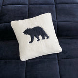 Plush To Sherpa Winter Comforter Set, Navy Blue