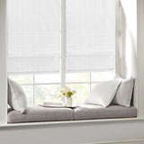 Basketweave Room Darkening Cordless Roman Shade, White
