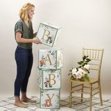 Woodland Baby Block Box Set of 4 Baby Shower Decor