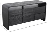 Cresthill Oak Wood Mid-Century Dresser - Stylish Storage Solution with Unique Curved Design for Bedrooms