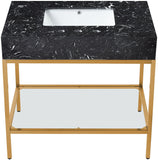 Marmo - Engineered Marble Bathroom Vanity With Gold Base