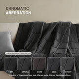Lightweight Down Alternative Blanket with Satin Trim, Black