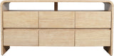 Cresthill Oak Wood Mid-Century Dresser - Stylish Storage Solution with Unique Curved Design for Bedrooms