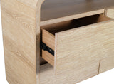 Cresthill Oak Wood Mid-Century Dresser - Stylish Storage Solution with Unique Curved Design for Bedrooms