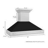 ZLINE 48" Autograph DuraSnow Black Matt Wall Range Hood 8654SNX-BLM-48