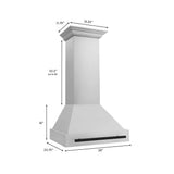 ZLINE 30" Autograph Stainless Wall Range Hood, White, 8654STZ-30-MB