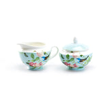 Gracie Blue Jay Pink Rose Sugar & Creamer Set