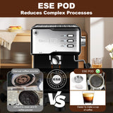 【USED】 Coffee Espresso Machine,20 BarPump Pressure Espresso and Cappuccino latte Maker with Milk Frother Steam Wand, 1.45L WaterTank,950W,Complimentary ESE Filter