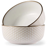 Kook Ceramic Salad Bowls, Cream/Copper, Set of 2