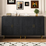 2-Door Storage Cabinet, Modern Wood Credenza with Shelves