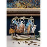 Van Gogh Bone China Cups & Saucers Set of 6