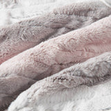 Heated 50x70 Faux Long Fur Electric Throw Blanket Blush/Grey