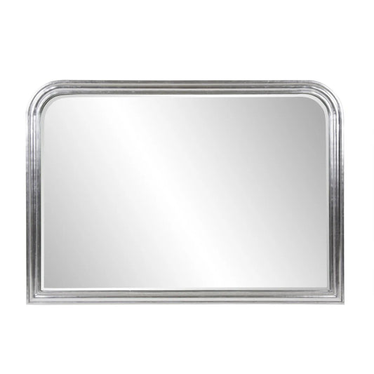 French Philippe Mantel Mirror- Bright Silver Leaf