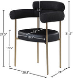 Blake Contemporary Dining Chairs Set of 2 - Stylish Soft Faux Leather and Durable Metal Frame