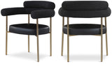 Blake Contemporary Dining Chairs Set of 2 - Stylish Soft Faux Leather and Durable Metal Frame