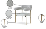 Blake Contemporary Dining Chairs Set of 2 - Stylish Soft Faux Leather and Durable Metal Frame