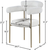 Blake Contemporary Dining Chairs Set of 2 - Stylish Soft Faux Leather and Durable Metal Frame