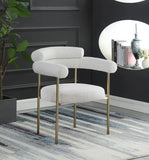 Blake Contemporary Dining Chairs Set of 2 - Stylish Soft Faux Leather and Durable Metal Frame