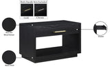 Avery Contemporary Night Stand with Rich Ash Veneer, Versatile Handles, and Stylish Storage Drawer