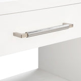 Avery Contemporary Night Stand with Rich Ash Veneer, Versatile Handles, and Stylish Storage Drawer