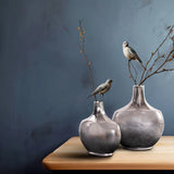 Advik Polished Silver Vase- Short