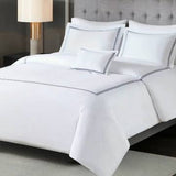 Cotton Sateen Luxury Comforter/Duvet Cover Set, White/Gray