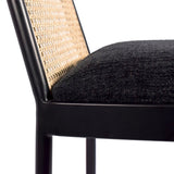 Atticus Mid Century Dining Chair Set of 2 – Elegant Boucle Upholstered Design with Rattan Back