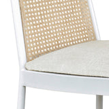 Atticus Mid Century Dining Chair Set of 2 – Elegant Boucle Upholstered Design with Rattan Back