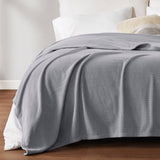 Microfleece Grid Patterned Blanket, Grey