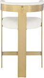 Romeo Counter Stool Set - Modern Vegan Leather Design with Elegant Brushed Gold Frame for Dining Rooms