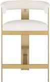Romeo Counter Stool Set - Modern Vegan Leather Design with Elegant Brushed Gold Frame for Dining Rooms