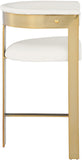 Romeo Counter Stool Set - Modern Vegan Leather Design with Elegant Brushed Gold Frame for Dining Rooms