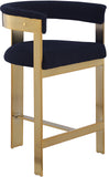 Romeo Counter Stool Set - Modern Vegan Leather Design with Elegant Brushed Gold Frame for Dining Rooms