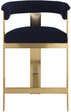 Romeo Counter Stool Set - Modern Vegan Leather Design with Elegant Brushed Gold Frame for Dining Rooms