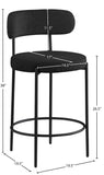 Beacon Stool Set of 2 - Modern Counter Height Stools with Elegant Curved Backs and Sturdy Frame
