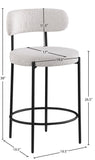 Beacon Stool Set of 2 - Modern Counter Height Stools with Elegant Curved Backs and Sturdy Frame