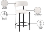 Beacon Stool Set of 2 - Modern Counter Height Stools with Elegant Curved Backs and Sturdy Frame