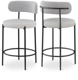Beacon Stool Set of 2 - Modern Counter Height Stools with Elegant Curved Backs and Sturdy Frame