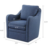 Multi-Hued Swivel Lounge Motion Chair Armchair, Navy Blue *