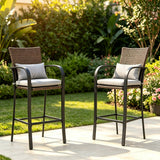 2‑Piece Bar Height Table & Rattan Chair Set
