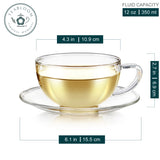 Teabloom Kyoto Glass Tea Cup & Saucer Set of 2