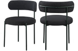 Beacon Boucle Fabric Dining Chair Set - Contemporary Design with Sturdy Iron Frame for Comfort