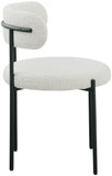 Beacon Boucle Fabric Dining Chair Set - Contemporary Design with Sturdy Iron Frame for Comfort