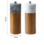 Marble & Acacia Wood Spice Grinder Set