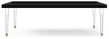 Bethany Contemporary Dining Table with Glossy Finish and Clear Acrylic Legs for Elegant Spaces